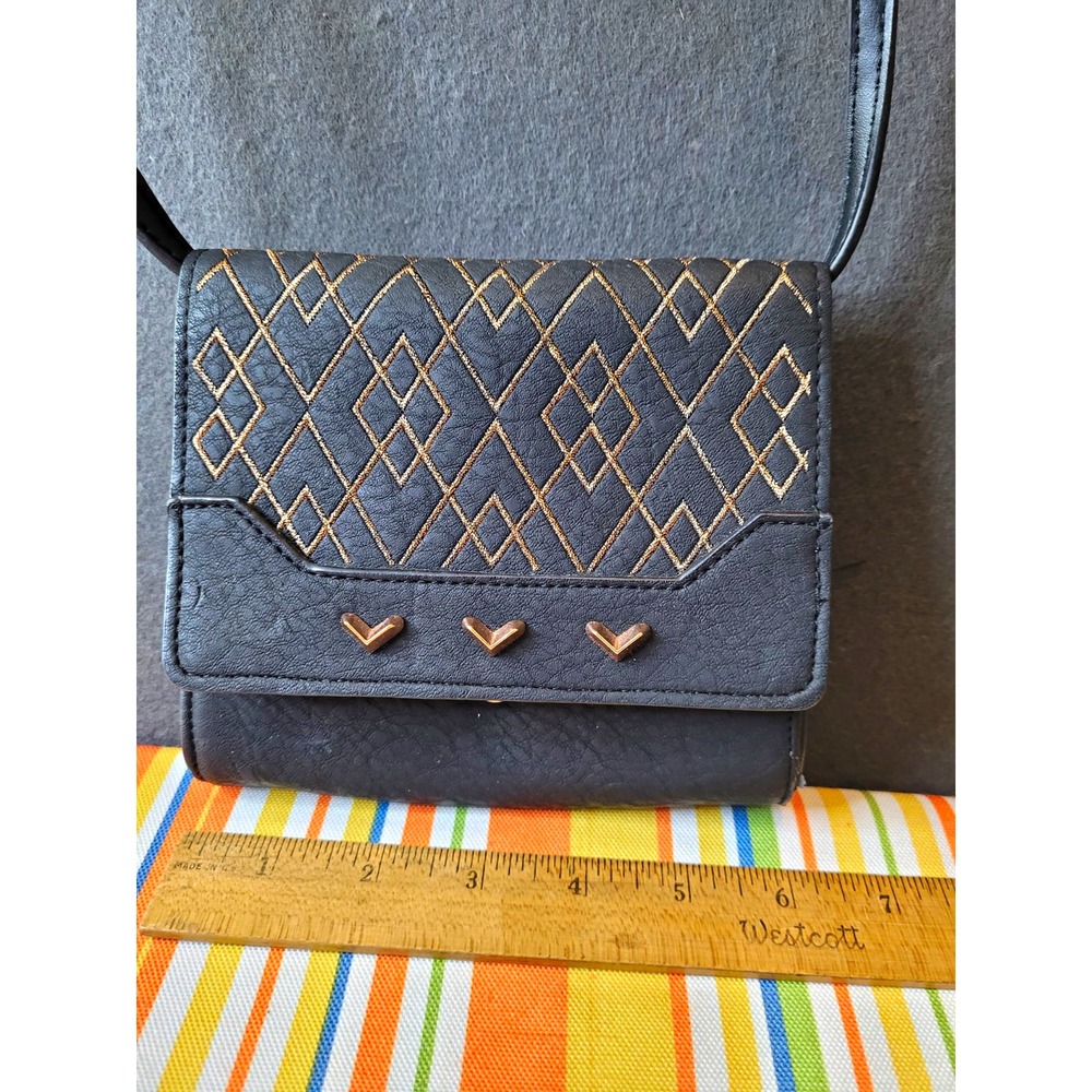 Stella & Dot Sidekick Geometric Quilted Crossbody Bag, Gold Hardware, Snap + Zip